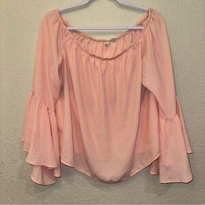 Cato XL Business Workwear Pink Bell Sleeve Preppy Barbiecore Spring Summer Top